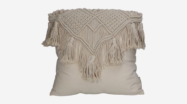 Natural macrame cushion