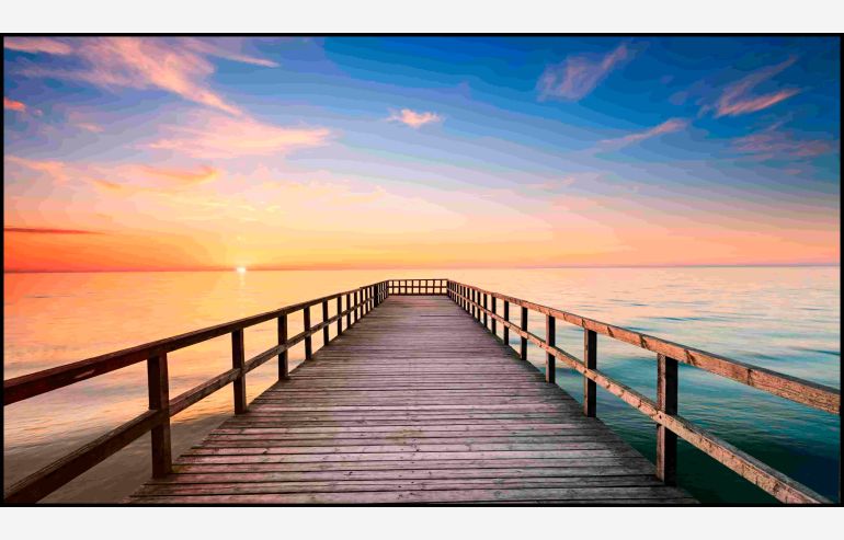 Sunrise at the sea tempered glass picture