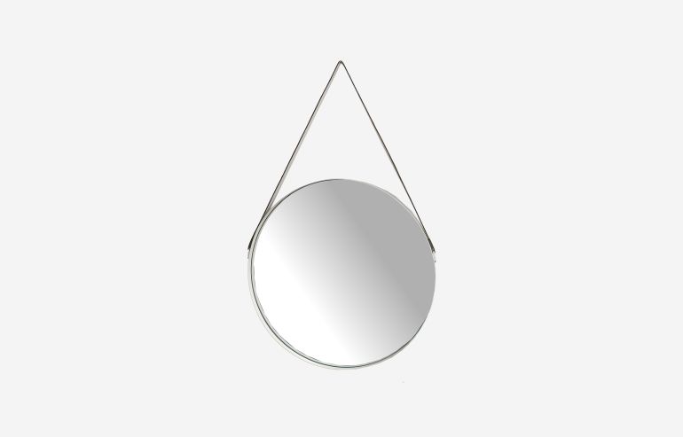 White mirror with rope