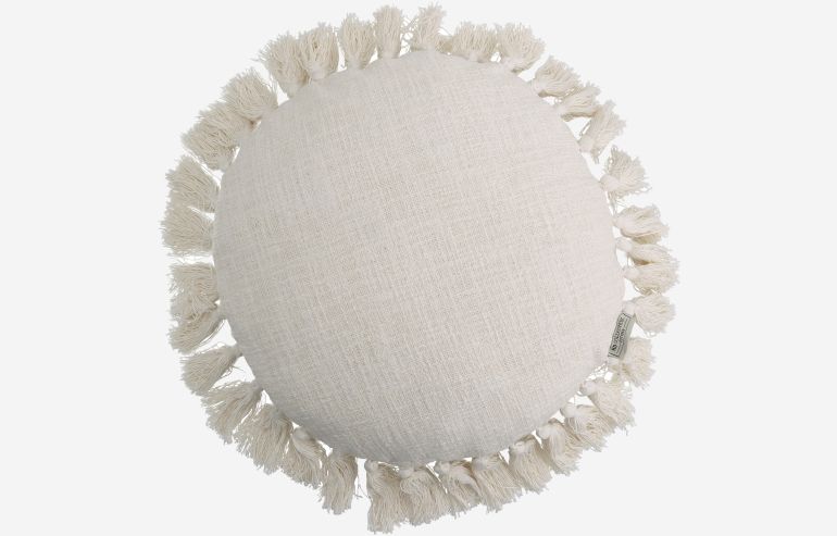 Round cushion in white