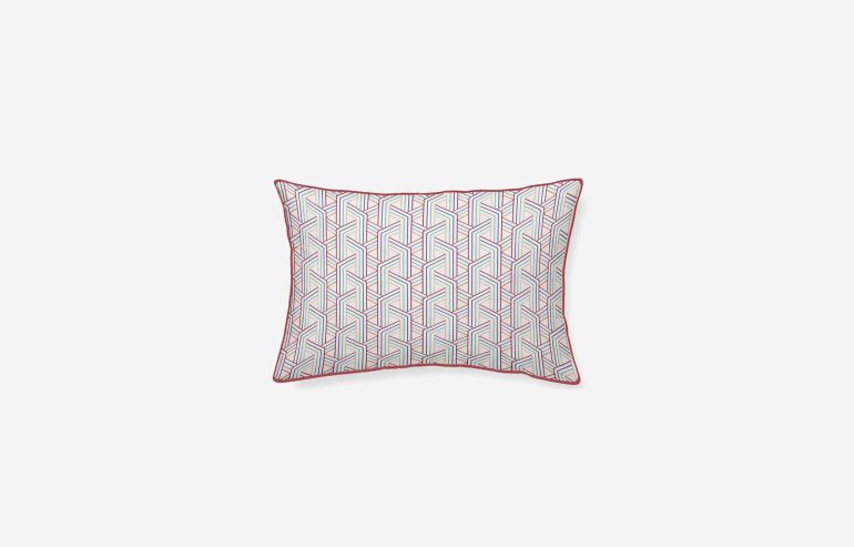 Laredo cotton burgundy cushion 45x30 cm